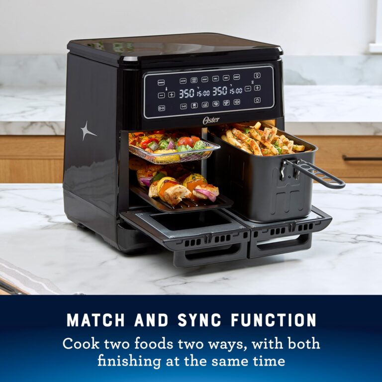 Oster 11-Quart Flex Air Fryer Oven, Dual Air Fryer with 2 Cooking Zones, Double Air Fryer with 6 Cooking Functions, Large Air Fryer with 2 Frying Baskets - Image 5