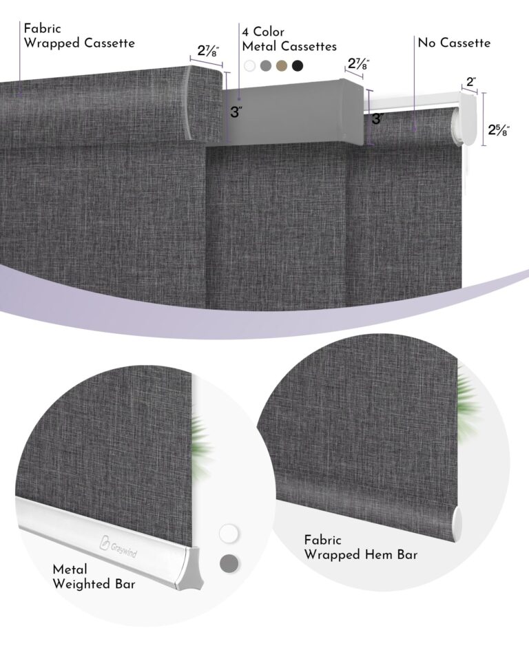 Graywind Motorized Roller Shades Work with Alexa Google Smart Blackout Shades with Remote Insulated Triple Weaved Fabric Window Blinds with Valance for Smart Home Office, Customized Size (Dark Grey) - Image 3