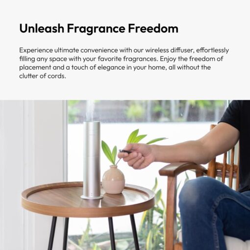 Aroma360 - Wireless Pro Essential Oil Diffuser - 600 sq ft Coverage - Cordless & Portable with Remote - Aromatherapy Scent Diffuser - Home, Spa, Office & Business - Air Freshener - Midnight Black - Image 7