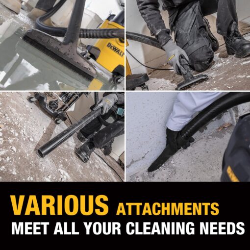 DEWALT 6 Gal Stealthsonic Shop Vacuum Wet and Dry, 5 Peak HP Poweful Suction Ultra-Quiet Vacuum Cleaner with Complete Accessory Kit and 6 Dust Bages, Shop Vac for Home, Jobsite, Workshop, Garage, Car - Image 6