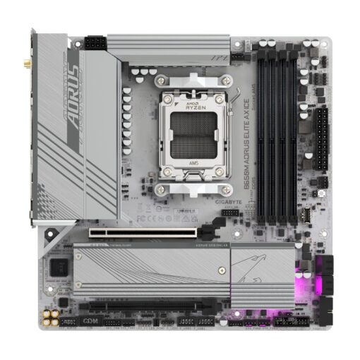 GIGABYTE B650M AORUS Elite AX ICE AM5 LGA 1718 AMD B650 M-ATX Motherboard with 5-Year Warranty, DDR5, 2* M.2, PCIe 5.0, USB 3.2 Gen2X2 Type-C, 2.5GbE LAN, Q-Flash Plus, EZ-Latch - Image 6