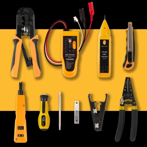 InstallerParts Network Tool Kit 15 In 1 (2 Pack)- RJ45 Crimper Tool Cat 5 Cat6 Cable Electrical Tester, Gauge Wire Stripper Cutting Twisting Tool, Ethernet Punch Down Tool, Screwdriver, Knife - Image 5