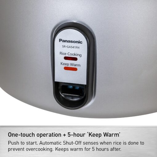 Panasonic Commercial Rice Cooker, Extra-Large Capacity 60-Cup (Cooked), 30-Cup (Uncooked) with One-Touch Operation and Durable Non-Stick Coated Pan - SR-GA541FH – Silver - Image 4