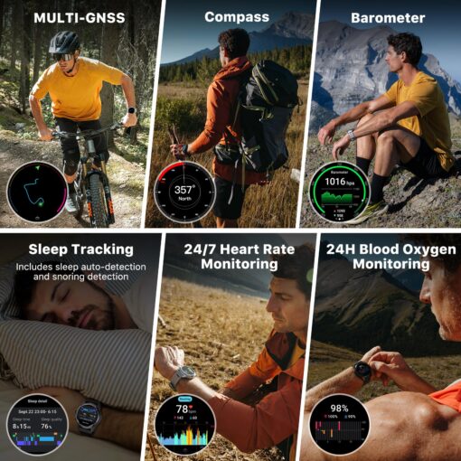 Ticwatch Atlas Smartwatch for Men Android Wear OS Smart Watch Outdoor 90 Hrs Battery 110+ Workout Modes Heat Map Fall Detection Health Fitness Tracker 5ATM GPS Compass Android Compatible Only - Image 2
