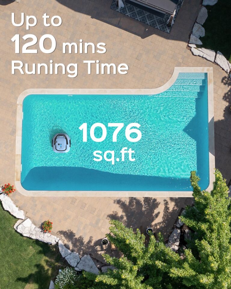 (2025 Upgraded) A1 Cordless Robotic Pool Vacuum, Automatic Pool Vacuum 120mins Running Time,Powerful Suction & Dual Filters, 2.5H Fast Charging, Ideal for Flat Above Pools Up to 1076 Sq.ft - Image 2
