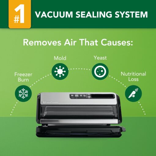 FoodSaver Vacuum Sealer Machine and Express Vacuum Seal Bag Maker with Sealer Bags and Roll and Hendheld Vacuum Sealer for Airtight Food Storage and Sous Vide, Black - Image 7