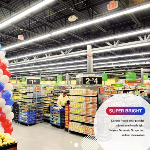 ANTLUX 8FT LED Shop Lights 110W Strip Lights [6-lamp T8 Fluorescent Equiv.], 12000LM, 5000K, Compact Commercial 8 Foot Light Fixtures for Warehouse, Garage, Energy Saving up to 4000W/5 Years, 6 Pack - Image 5