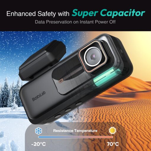 BOTSLAB 4K Dash Cam Front and Rear, 170° Ultra Wide Dashcam with ADAS, Night Vision, 24/7 Parking Mode, Sony IMX415 Sensor, WDR, Free 64GB SD Card, 5G/2.4G WiFi, Built-in GPS, Loop Recording - Image 2