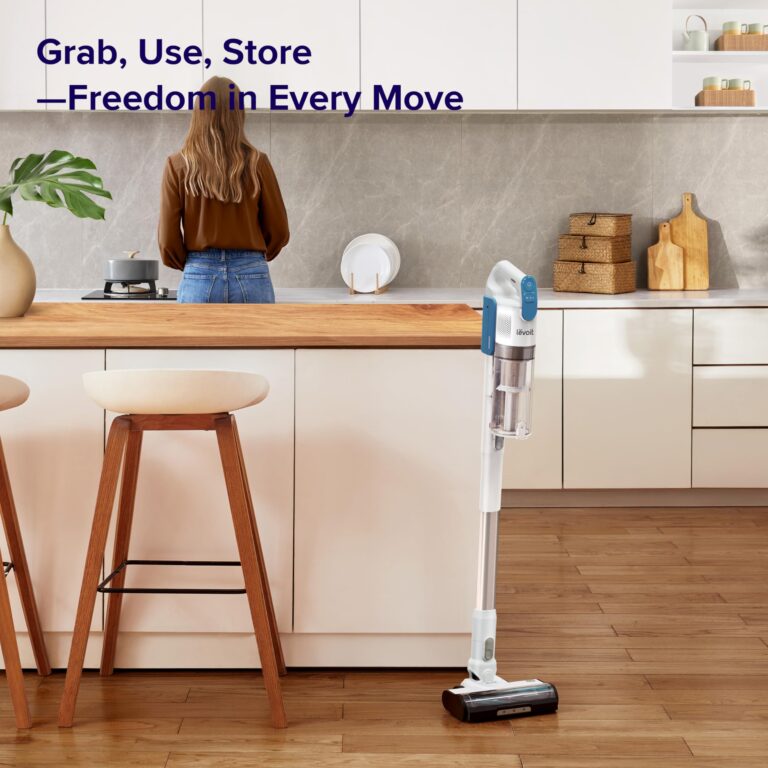 LEVOIT Cordless Vacuum Cleaner, Stick Vac with Tangle-Resistant Design, Up to 50 Minutes, Powerful Suction, Rechargeable, Lightweight, and Versatile for Carpet, Hard Floor, Pet Hair, White＆Blue - Image 2