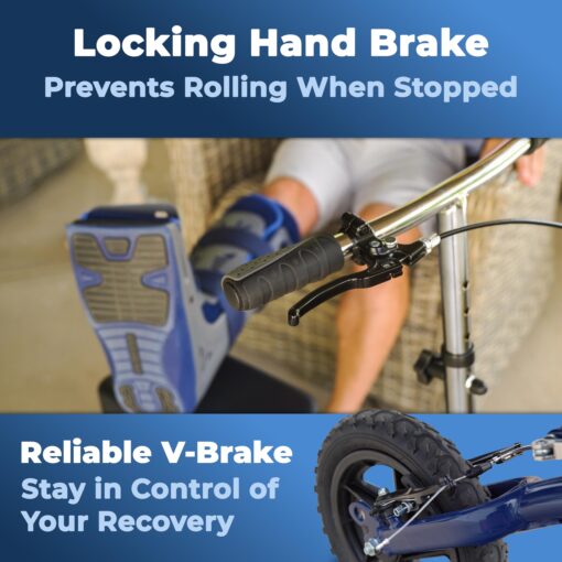 KneeRover Original Steerable All Terrain Knee Scooter for Adults for Foot Surgery Heavy Duty Knee Walker for Broken Ankle Foot Injuries - Leg Recovery Scooter Best Knee Crutch Alternative (Blue) - Image 3