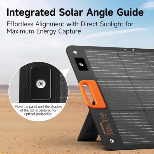 110W Portable Solar Panel for Jackery/EF/Bluetti/Anker/Goal Zero Power Station, IP68 Waterproof, 24% Efficiency, MC4 Output, ETFE Foldable Solar Charger with Adjustable Kickstand for Camping Outdoor - Image 6