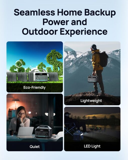 DARAN Solar Generator with 40W Foldable Solar Panel,350W Up to 600W Portable Power Station 288Wh with AC DC Outlet UPS Multi-Port Fast Charge Power Station for CPAP Home Outdoor Camping RVs Emergency - Image 2