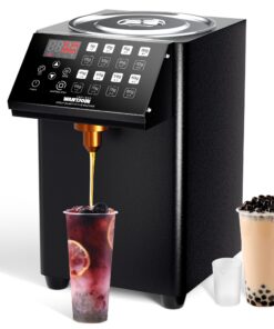WantJoin Automatic Fructose Dispenser for Commercial, Stainless Steel Syrup Dispenser for Bubble Tea Equipment, Fructose Quantitative Machine with Measuring Cup, 8.45QT, Black