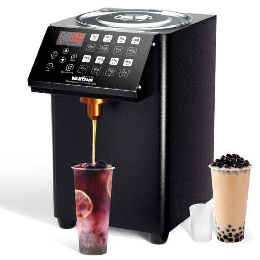 WantJoin Automatic Fructose Dispenser for Commercial, Stainless Steel Syrup Dispenser for Bubble Tea Equipment, Fructose Quantitative Machine with Measuring Cup, 8.45QT, Black