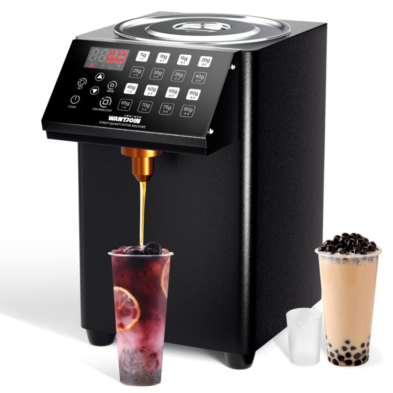 WantJoin Automatic Fructose Dispenser for Commercial, Stainless Steel Syrup Dispenser for Bubble Tea Equipment, Fructose Quantitative Machine with Measuring Cup, 8.45QT, Black