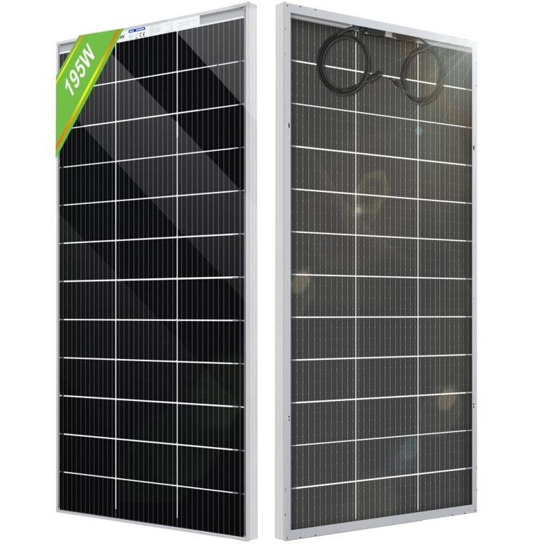 ECO-WORTHY Bifacial 195 Watt 12 Volt 12BB Solar Panel Monocrystalline Double-Sided Power Generation Rigid High-Efficiency PV Module Power Charger for RV,Sunsheds,Canopies,Farms,Home and Off-Grid