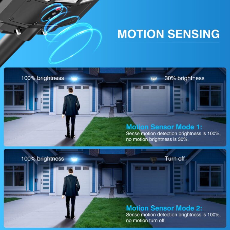 3000W Solar Street Lights Outdoor, Wide Angle Commercial Solar Lights Outdoor Dusk to Dawn, 6500K Flood Light Outdoor with Motion Sensor, IP66 Waterproof LED Street Light for Parking Lot, Yard 2PACK - Image 6