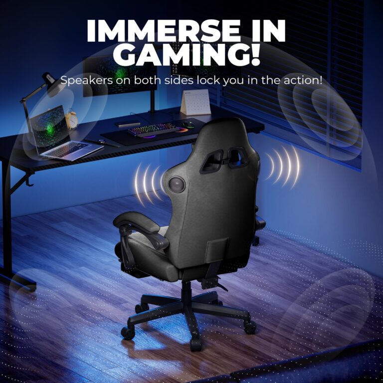 GTPLAYER Chair Computer Gaming Chair (Leather, Grey) - Image 6