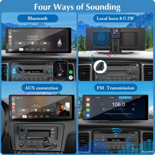 2025 Carpuride W903 Wireless Carplay & Android Auto with Dash Cam - 9.3" HD IPS Touch Car Play Screen for Car, 4K Front & 1080P Rear Camera, Loop Recording, Bluetooth Audio, Mirror Link, GPS, Siri - Image 5