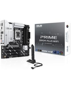 ASUS Prime Z890M-PLUS WiFi Z890 LGA 1851 mATX Motherboard, Intel® Core™ Ultra Series 2 Ready, Advanced AI PC-Ready, 10+1+2+1 80A Power Stages, DDR5, PCIe® 5.0, USB Type-C®, 3X M.2, Wi-Fi 7, 2.5Gb LAN