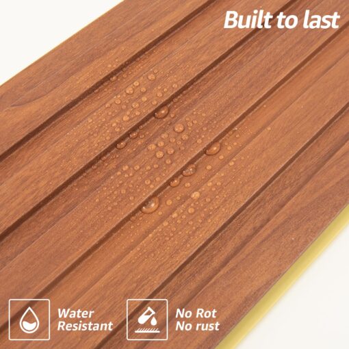 Art3d WPC Slat Wall Panels, 8-Pack 108 x 6 Inch 3D Wall Accents for Interior Wall Decor, Living Room, Bedroom, Teak - Image 5