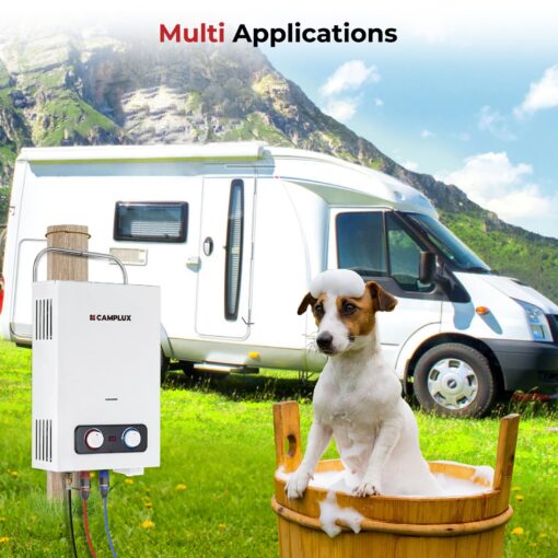 CAMPLUX Portable Tankless Water Heater, 1.58 GPM Portable Water Heater with Handle, Propane Gas Water Heater 41,000 BTU, Camping Water Heater for Outdoor, Camping, Cabin, BD158 - Image 5