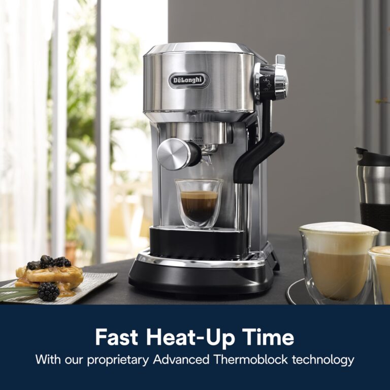 De'Longhi Dedica Maestro Plus Espresso Machine with Automatic Steam Wand for Latte, Cappuccino, Coffee, Stainless Steel, EC950M - Image 3