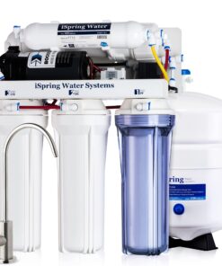 iSpring RCC7P, 75 GPD Reverse Osmosis System with Pump, 5-Stage Boosted Performance Under Sink RO Water Filtration System with Patented Top-Mounted Faucet Design for Easy Installation
