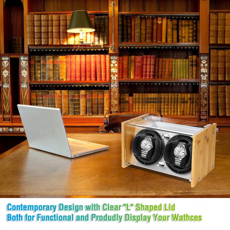 Watch Winder for 2 Automatic Watches - Bamboo Watches Winder Box with Quiet Motor 4 Rotation Mode Setting by Watch Winder Smith - Image 2