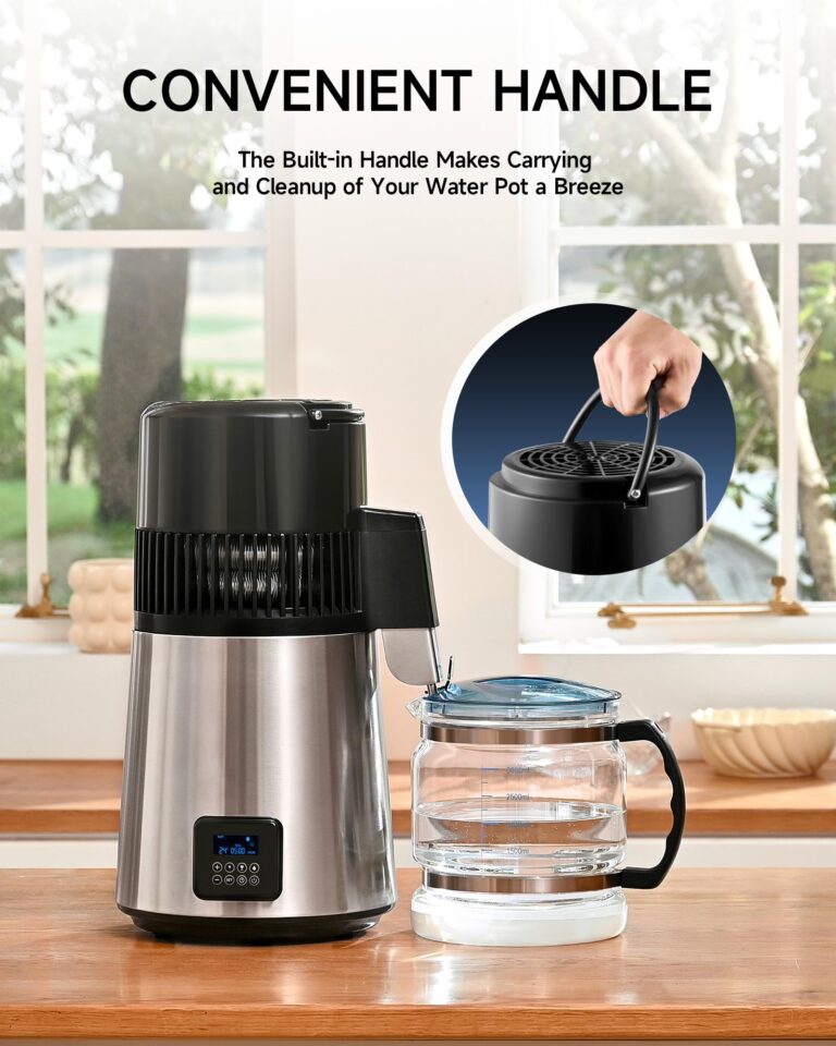 CO-Z Water Distiller for Home, 1350W 4L Distilled Water Machine for CPAP Machine with Control Panel & Glass Container, 1.1 Gal. Stainless Steel Water Distilling Equipment with Essential Oil Wine Modes - Image 2
