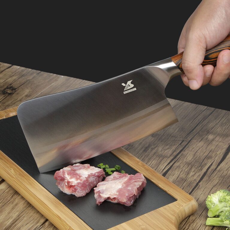 MSY BIGSUNNY 9pcs Knife Block Set, German Steel Kitchen Knife Set with Bone Chopper, Precious Pakkawood Handle for Chef Knife Block Set - Image 3