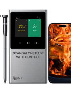 Typhur Sync Pro WiFi Wireless Meat Thermometer, 2 Thin Probes, Smart Base, LCD Display, Unlimited Range, Bluetooth 5.4, Improved Stability, NIST-Certified Accuracy, BBQ, Grill, Smoker, Oven, Kitchen