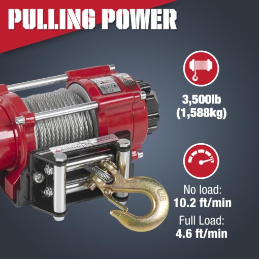 Stealth Winches UTV ATV Winch 3500lb, 12v Electric Winch with 2 Wireless remotes and Steel Rope, Perfect for Off-Road Towing Trailer Winch Truck Portable Winch, with Roller Fairlead & Mounting Plate - Image 8