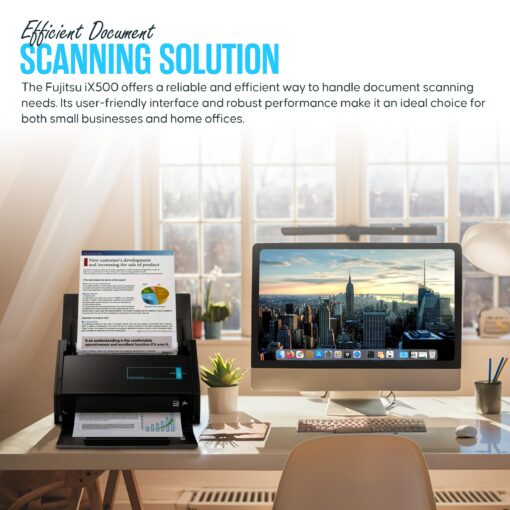 Fujitsu IX500 Scansnap USB High Speed Cloud Enabled Document, Photo & Receipt Scanner for Mac & PC - 1 Year Warranty - ADF with Duplex Scanning - Comes with 16, USB 3.0 Cable (Renewed) - Image 3