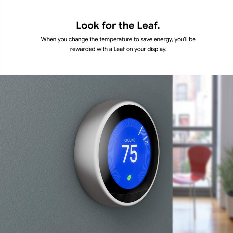 Google Nest Learning Thermostat - 3rd Gen (2015) - Programmable Smart Thermostat for Home - Works with Alexa - Stainless Steel - Image 7