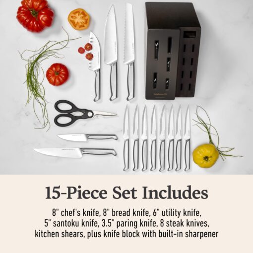 Premier by Calphalon® 15-Piece Knife Set with SharpIN™ EdgeTech, Stainless Steel Handles - Image 2