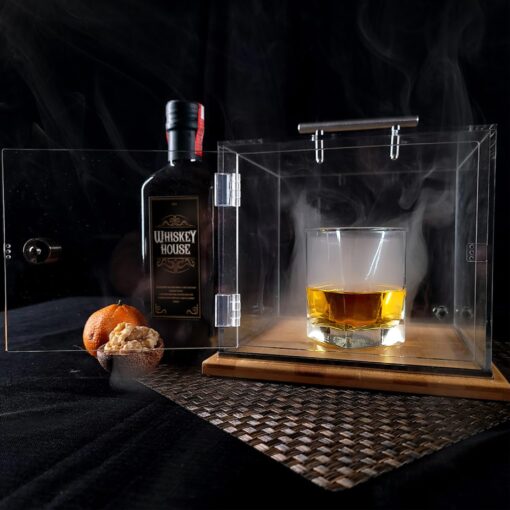 SIGVAL The Smoking Cube - Cocktail Smoker and Smoking Box Kit, Magnetically Removable Display Board, with Wood Chips - Image 8