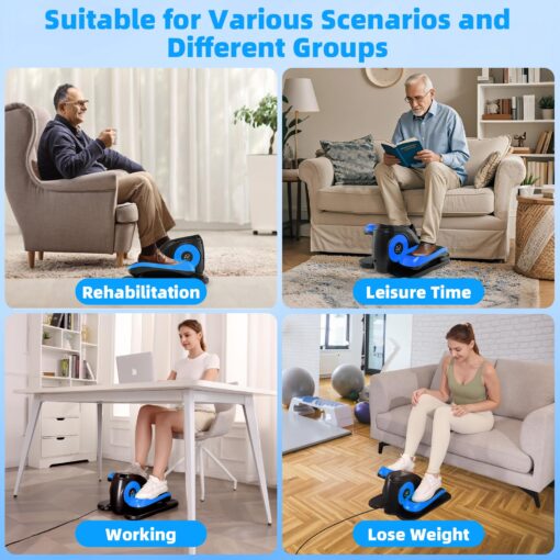 ANCHEER Under Desk Elliptical, Ellipse Leg Exerciser for Seniors Fully Assembled , Electric Seated Pedal Exerciser with Remote Control & 12 Adjustable Speed/Resistance - Image 4