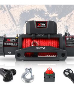 XPV AUTO Winch 10000 lb. Electric Winch Truck Winch Waterproof IP67 Electric Winch Synthetic Rope Kit with 2 Wireless Handheld Remotes and Wired Handle for 4WD 4x4 Off Road Vehicle Boat Truck