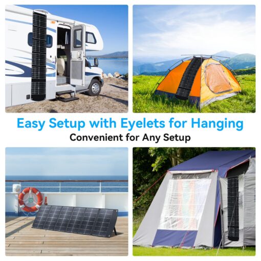 Ecosonique 200W Portable Solar Panel for Power Stations, Foldable & Lightweight with Kickstand, USB-C PD3.0 & USB-A QC3.0, MC4 & Multi-Output for Solar Generators, RVs, Camping, and Outdoor Use - Image 3