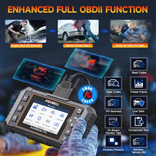 2025 FOXWELL NT614 Elite OBD2 Scanner with 5 Resets ABS Bleeding/SAS Calibration/Oil/EPB/Throttle, Upgrade of NT604 Code Reader Scan Tools, ABS SRS Engine Transmission Battery Test Car Scanner - Image 7