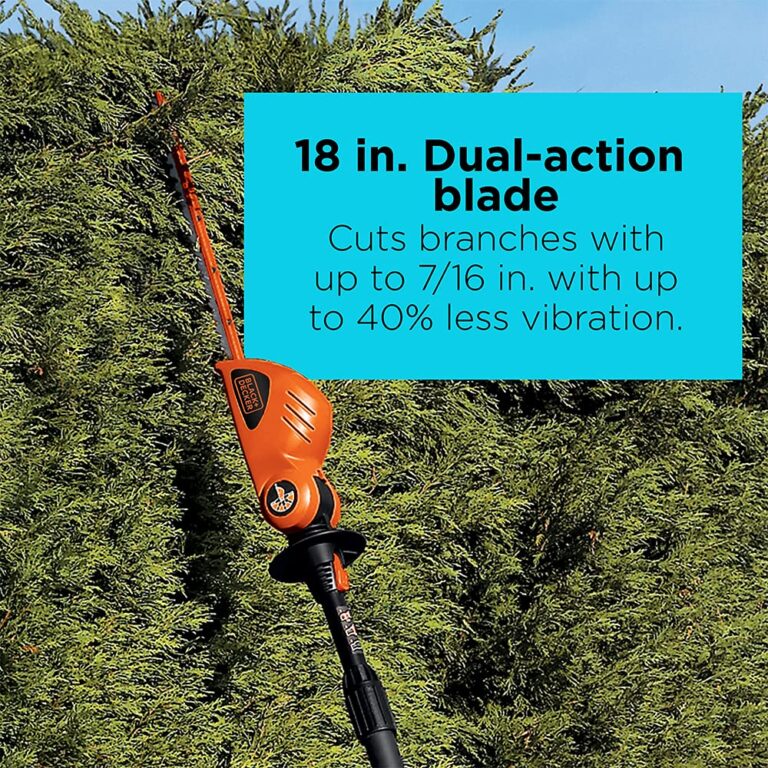 BLACK+DECKER 20V MAX Cordless Pole Hedge Trimmer, 18-Inch (LPHT120) & 20V Max Lithium Sweeper (LSW221) - Image 5