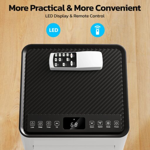 ZAFRO 10,000 BTU Portable Air Conditioners, 4 Modes Portable AC Unit with Fast Cooling/Energy Saving/Remote Control/24Hrs Timer for Bedroom/Dorms/Indoor Rooms, White - Image 6