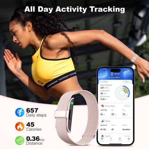 SEEKZERO Sleep & Fitness Tracker for Women Men | 24/7 Heart Rate, Blood Oxygen & Stress Monitor | Step & Calorie Counter | IP68 Waterproof Activity Tracker, Pink (No App Subscription) - Image 5