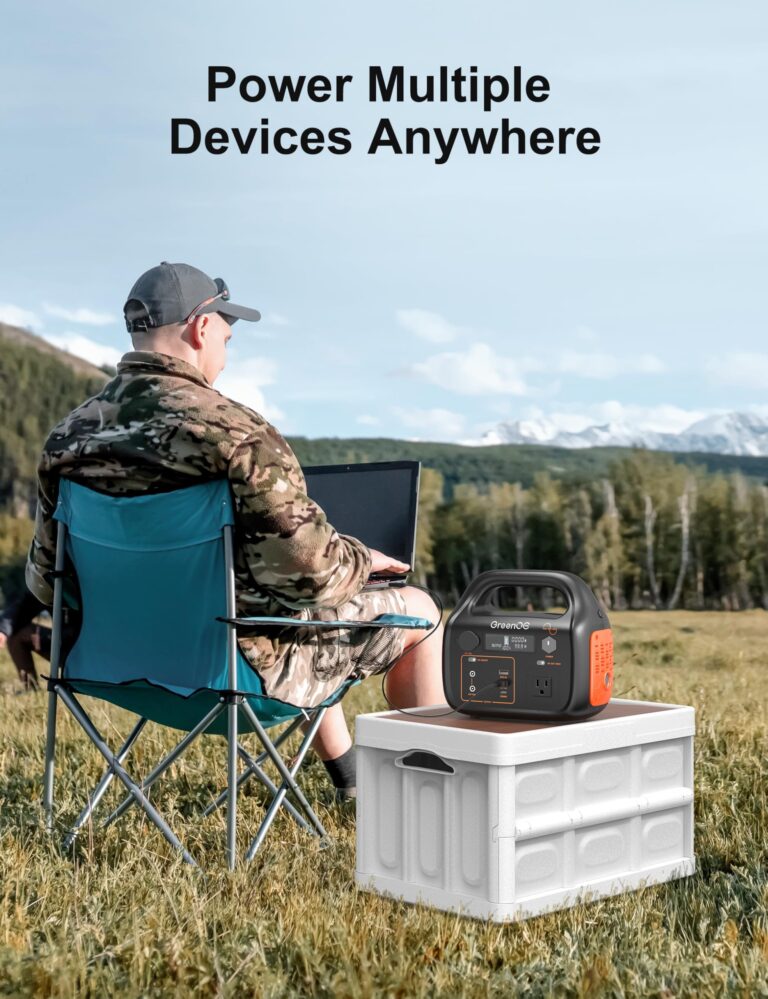 GREENOE Portable Power Station 300W 299Wh Solar Powered Generator with LED 7 Ports 120V Pure Sine Wave AC Outlet USB-C Camping Power Bank for Outdoors Travel Hunting Home Lithium Battery Backup - Image 2