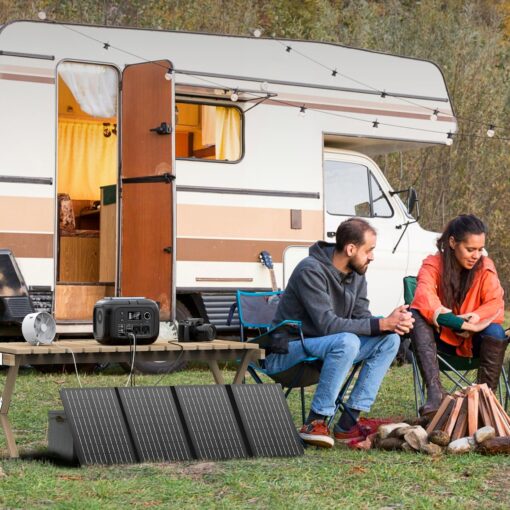 Solar Powered Generator 300W Peak/70400mAh, 260Wh Portable Power Station with Panels 40W Included, Solar Generator with AC Outlet 110V for Home Use, Camping, Outdoor, Power Backup - Image 2
