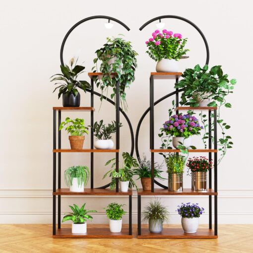 Plant Stand Indoor with Grow Lights, Large Plant Stands for Indoor Plants Multiple, 67" Tall Plant Shelf Indoor, 10 Lights Tiered Plant Holder, Lighted Corner Plant Stand for Home Decor (Left & Right) - Image 8