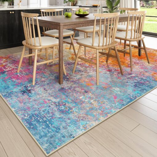 Lahome Modern Abstract Area Rugs 9x12 Living Room Rug Non Slip, Washable Colorful 9x12 Area Rug for Bedroom Girls Nursery, Soft Large Accent Carpet for Dining Room Table Office Home Decor - Image 3