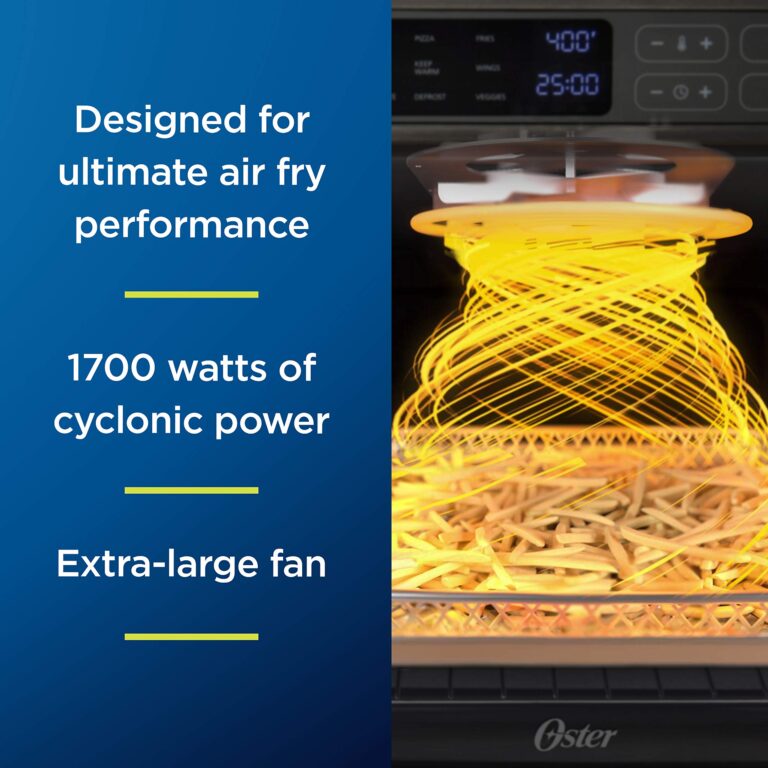 Oster Digital Air Fryer Oven with RapidCrisp, Stainless Steel, 12-Function Countertop Oven with Convection,Silver - Image 4