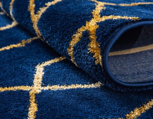 Marilyn Monroe Glam Collection Area Rug - Trellis (7' 10" x 10' Rectangle, Navy Blue Gold/ Gold) - Image 5